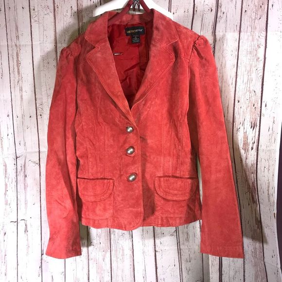 MetroStyle Suede Jacket Size 12 - Picture 2 of 4